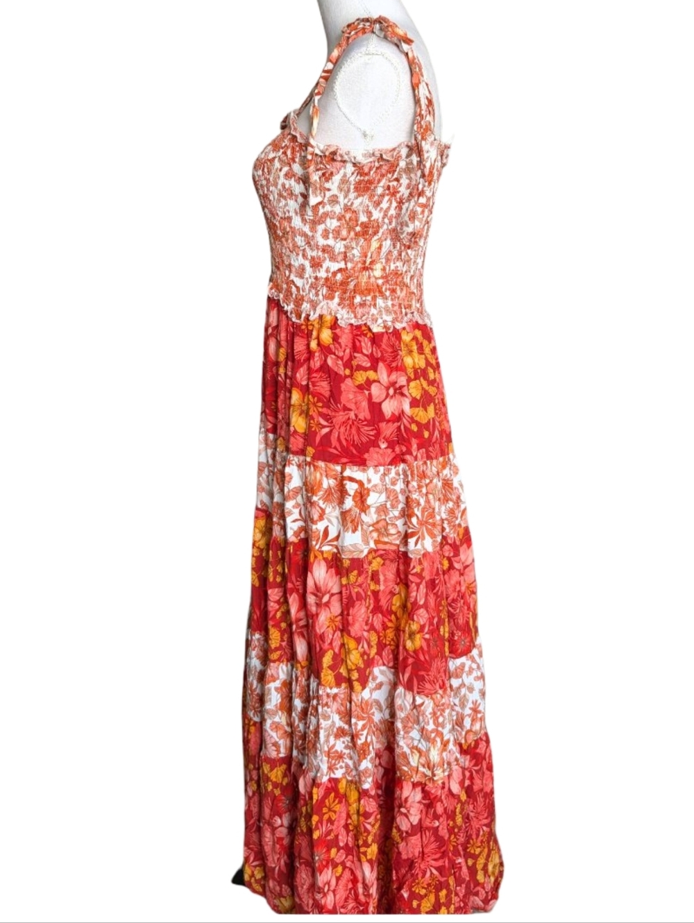 Abel the Label Lisbon Maple Smocked Tiered Maxi Dress XS - Picture 4 of 13